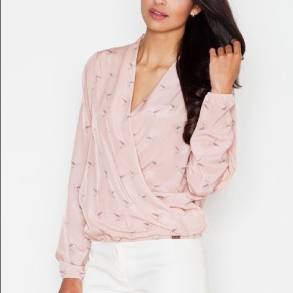 FIGL Hummingbird Surplice Blouse | Women's Size Large